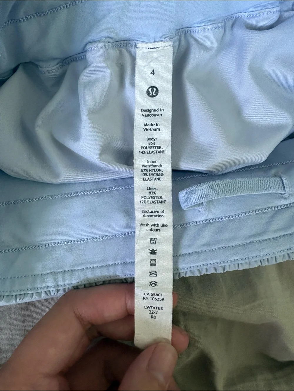 lululemon Track That 5” Shorts Pastel Blue Size 4